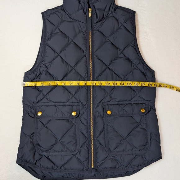 Navy Quilted Vest with Gold Accents - Picture 2 of 7